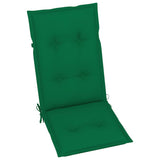 Folding Chairs 6 pcs with Green Cushions Solid Teak Wood