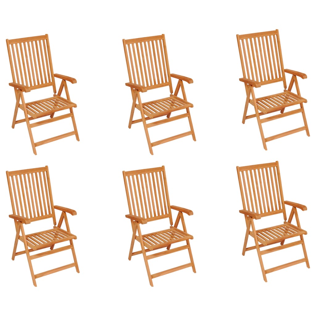 Folding Chairs 6 pcs with Taupe Cushions Solid Teak Wood
