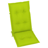 Folding Chairs 6 pcs with Bright Green Cushions Solid Teak Wood