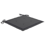 Garden Chairs with Anthracite Cushions 6 pcs Solid Teak Wood - Close-Up Angle