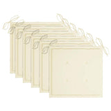 Garden Chairs with Cream Cushions 6 pcs Solid Teak Wood - Rear View