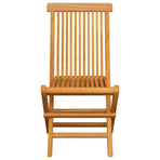 Folding Chairs with Beige Cushions 6 pcs Solid Teak Wood