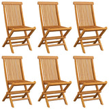 Garden Chairs with Anthracite Cushions 6 pcs Solid Teak Wood - Side View