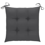 Garden Chairs with Anthracite Cushions 6 pcs Solid Teak Wood - Low Angle