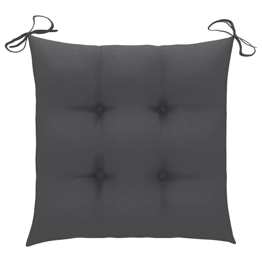 Folding Chairs with Anthracite Cushions 6 pcs Solid Teak Wood