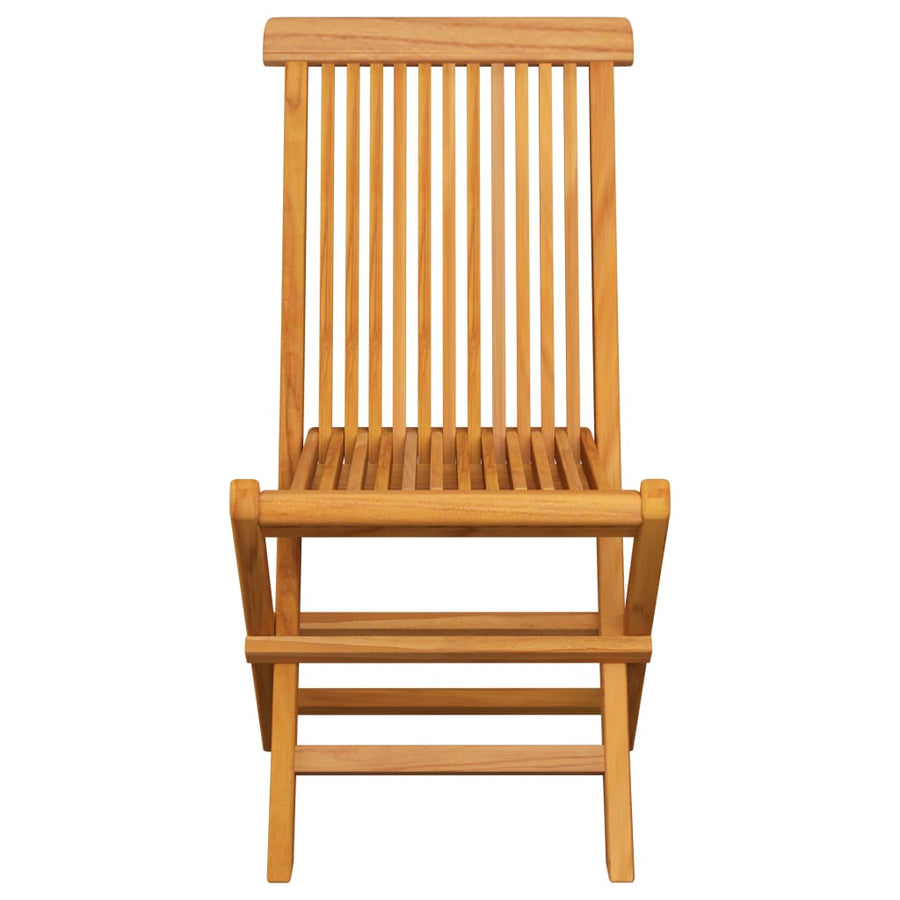 Folding Chairs with Grey Cushions 6 pcs Solid Teak Wood