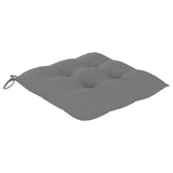 Garden Chairs with Grey Cushions 6 pcs Solid Teak Wood - Extra Image