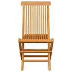 Folding Chairs with Cream White Cushions 6 pcs Solid Teak Wood