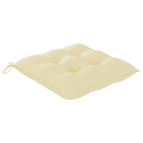 Garden Chairs with Cream White Cushions 6 pcs Solid Teak Wood - Extra Image