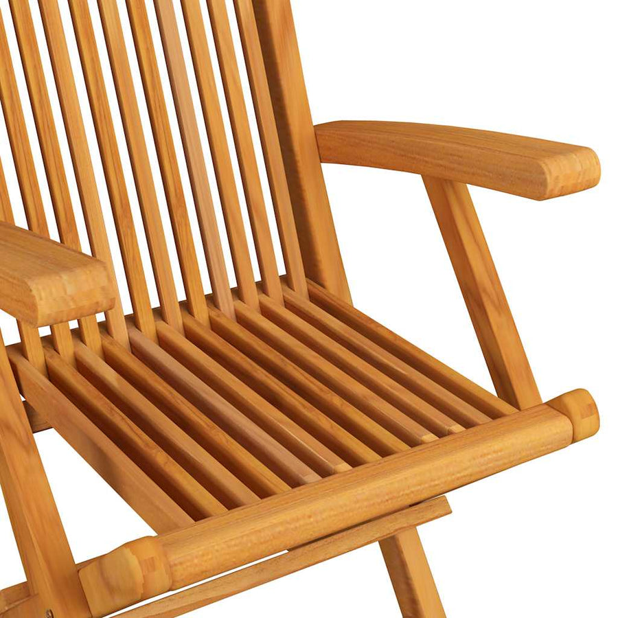 Folding Chairs with Anthracite Cushions 4 pcs Solid Teak Wood