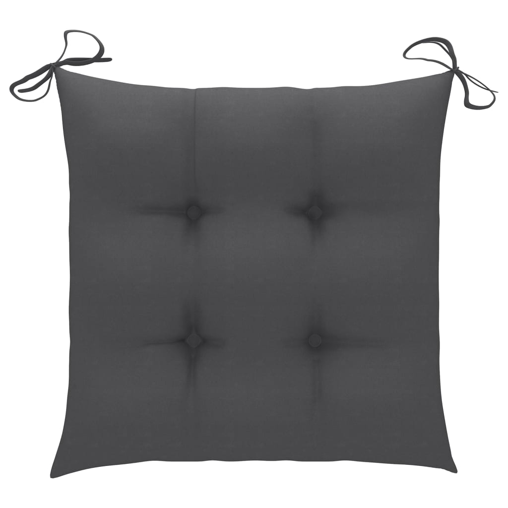 Garden Chairs with Anthracite Cushions 4 pcs Solid Teak Wood