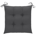 Folding Chairs with Anthracite Cushions 4 pcs Solid Teak Wood