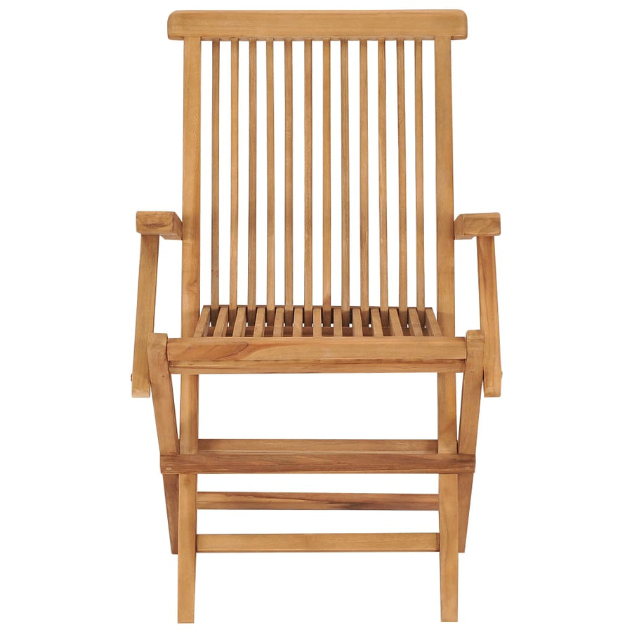 Folding Chairs with Anthracite Cushions 4 pcs Solid Teak Wood