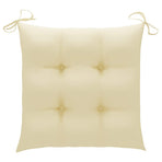 Folding Chairs with Cream White Cushions 4 pcs Solid Teak Wood
