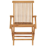 Garden Chairs with Cream White Cushions 4 pcs Solid Teak Wood