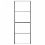 Sliding Door Aluminium and ESG Glass 76x205 cm Black - Front View