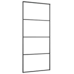 Sliding Door Aluminium and ESG Glass 90x205 cm Black