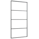 Sliding Door Aluminium and ESG Glass 102.5x205 cm Black - Side View