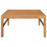 Garden Table 63x63x30 cm Solid Teak Wood - Front View