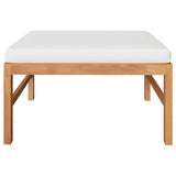 3 Piece Garden Lounge Set with Cream Cushions Teak Wood - 45-Degree Angle