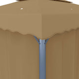 Gazebo with Curtain 4x3 m Taupe Aluminium - Rear View