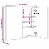 LED Bathroom Mirror Cabinet 80x12.2x68 cm