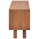 TV Cabinet 110x30x45 cm Solid Teak Wood - Side View