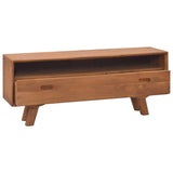 TV Cabinet 110x30x45 cm Solid Teak Wood - 45-Degree Angle
