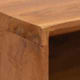 TV Cabinet 110x30x45 cm Solid Teak Wood - Close-Up Angle