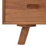 TV Cabinet 110x30x45 cm Solid Teak Wood - Low Angle