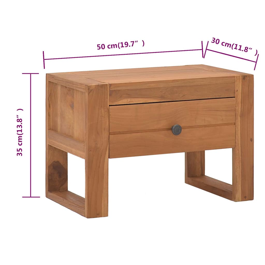 Bedside Cabinet 50x30x35 cm Solid Teak Wood