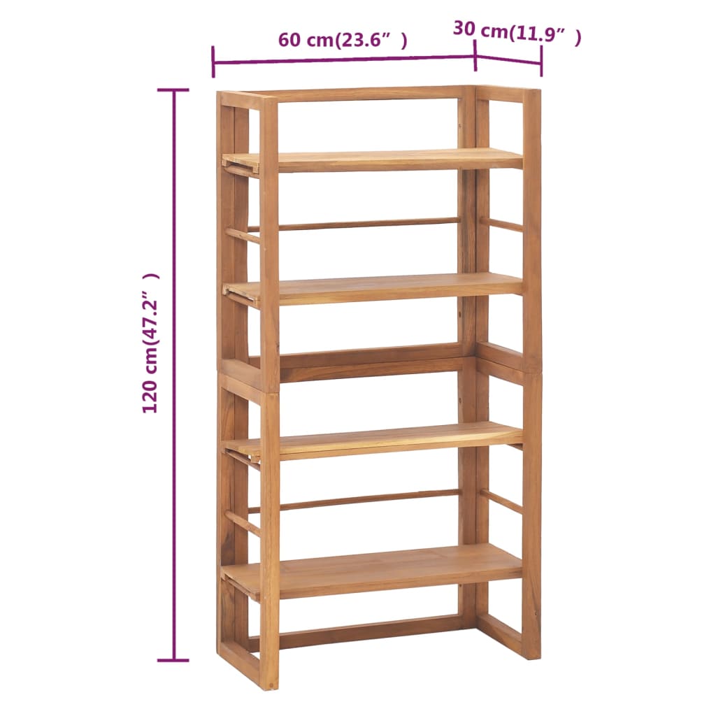 Shelving Unit 60x30x120 cm Solid Teak Wood