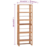Shelving Unit 60x30x180 cm Solid Teak Wood - Low Angle