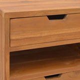 Storage Cabinet 40x30x76 cm Solid Teak Wood - Low Angle