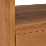 TV Cabinet with Wheels 80x50x42 cm Solid Teak Wood - Close-Up Angle