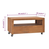 TV Cabinet with Wheels 80x50x42 cm Solid Teak Wood - Extra Image