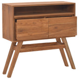 Console Table 80x30x80 cm Solid Teak Wood - Front View