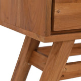 Console Table 80x30x80 cm Solid Teak Wood - Close-Up Angle