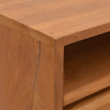 Console Table 110x30x79 cm Solid Teak Wood - Close-Up Angle