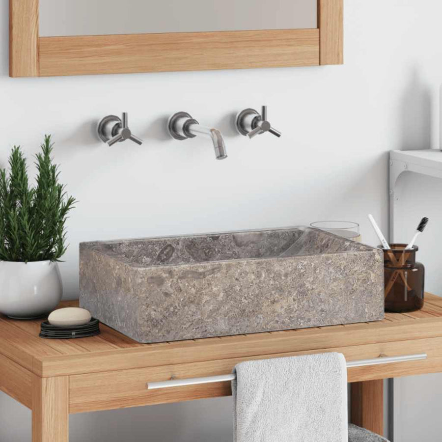 Sink 45x30x12 cm Marble High Gloss Grey