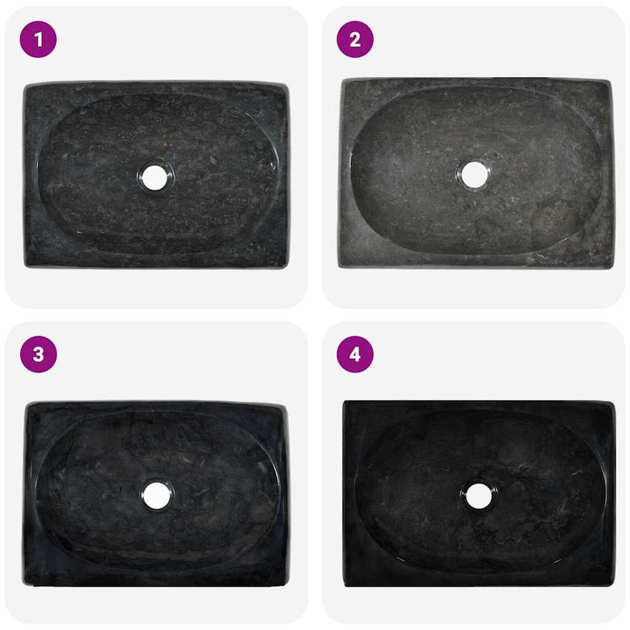 Sink Black 50x35x10 cm Marble
