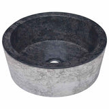 Sink Black Ø40x15 cm Marble - Front View