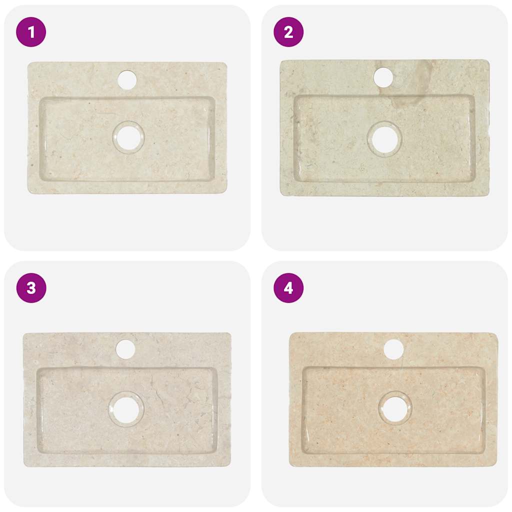 Wall-mounted Sink Cream 38x24x6.5 cm Marble