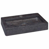 Wall-mounted Sink Black 38x24x6.5 cm Marble - Front View