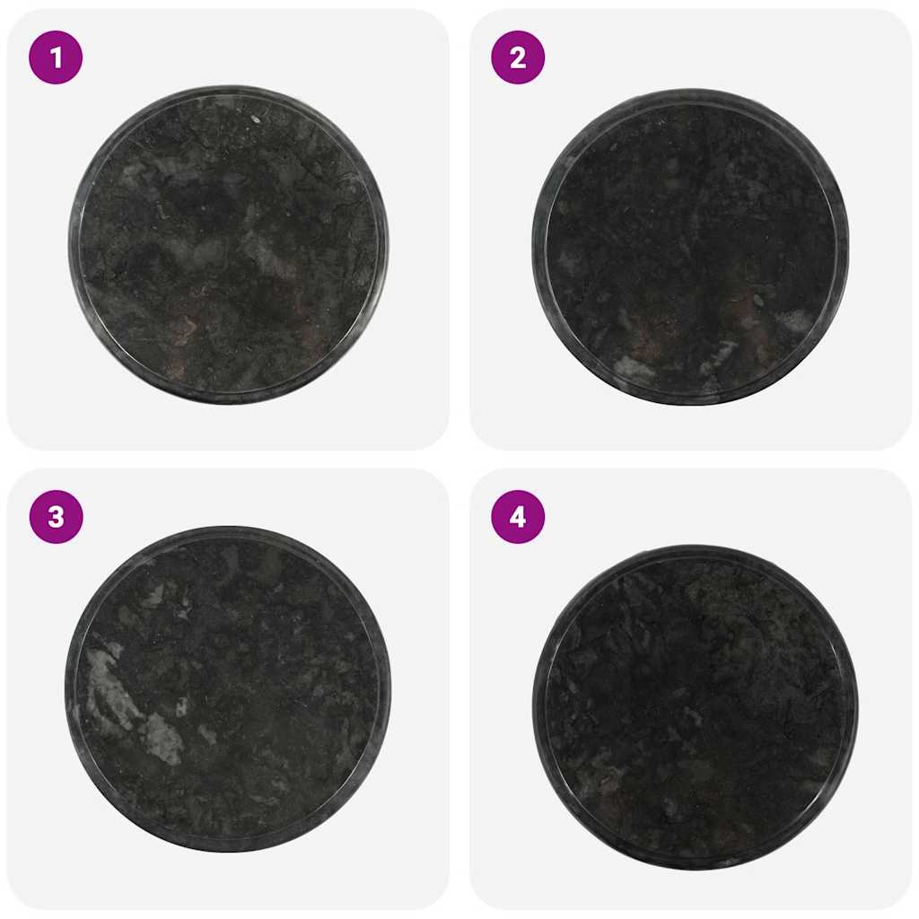 Table Top Black ?0x2.5 cm Marble