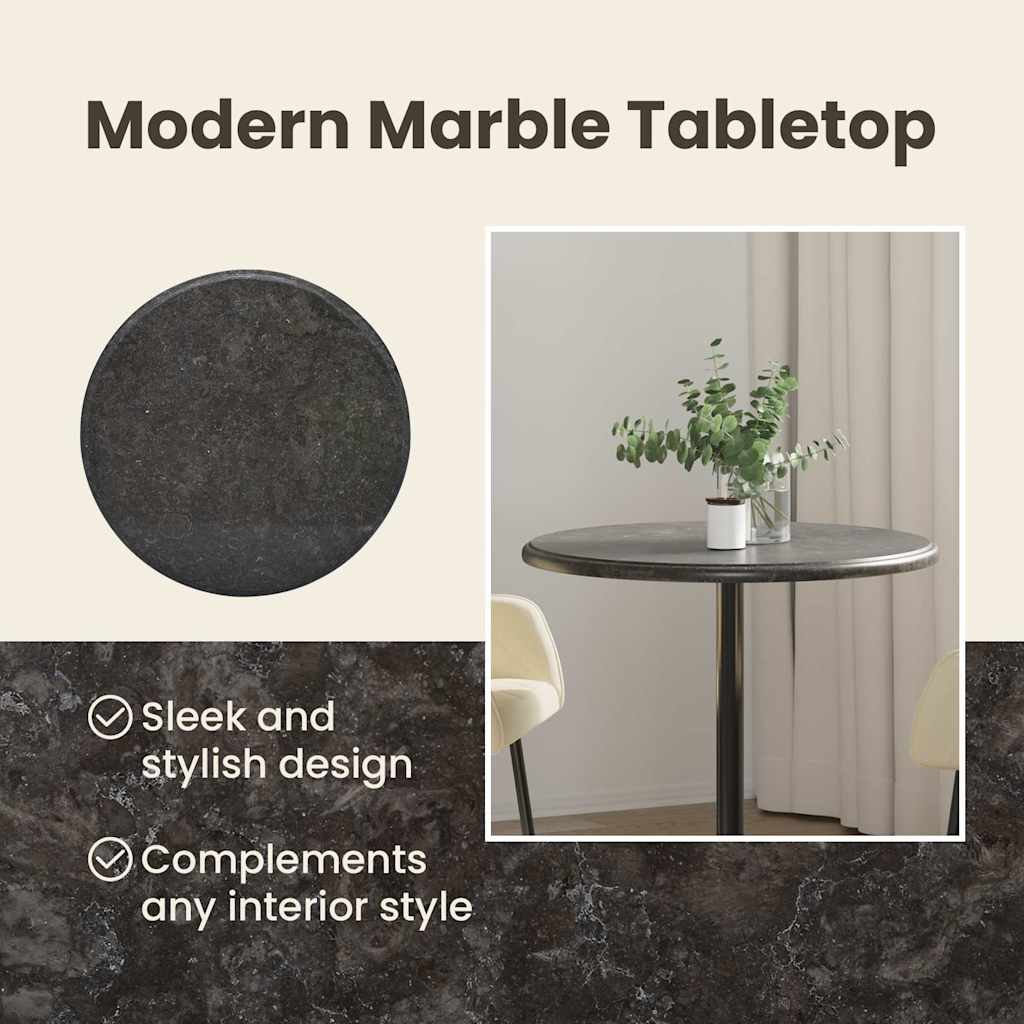 Table Top Black ?0x2.5 cm Marble