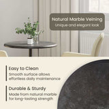 Table Top Black ?0x2.5 cm Marble