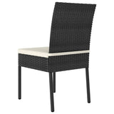 5 Piece Garden Dining Set Poly Rattan Black - Extra Image