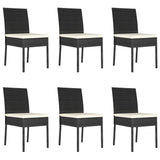 7 Piece Garden Dining Set Poly Rattan Black