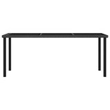 7 Piece Garden Dining Set Poly Rattan Black - Top-Down View